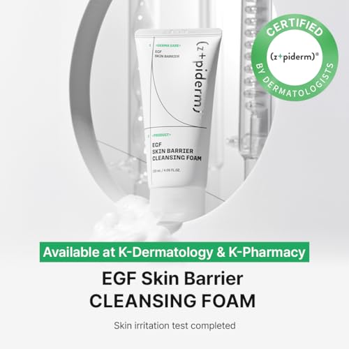 Z+piderm EGF Gentle Cleansing Foam for Sensitive Skin, 4.05 fl oz