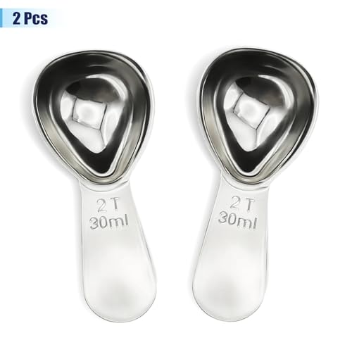 304 Stainless Steel Coffee Scoop Set - 2 Tablespoons, Ergonomic Design