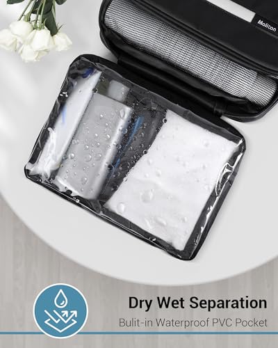 Maliton Black Hanging Toiletry Bag for Travel - Waterproof & Spacious