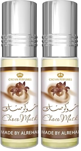 Al-Rehab Choco Musk Unisex Perfume Oil 6ml Roll-on Pack of 2 – Chocolate & Vanilla Scent