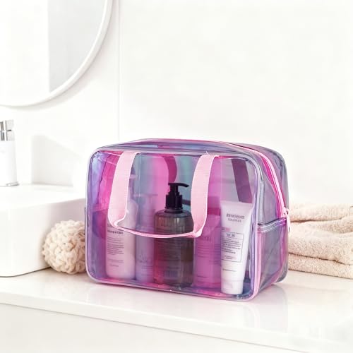 TotePrint Iridescent Waterproof TPU Travel Toiletry Bag Set (2-Piece)