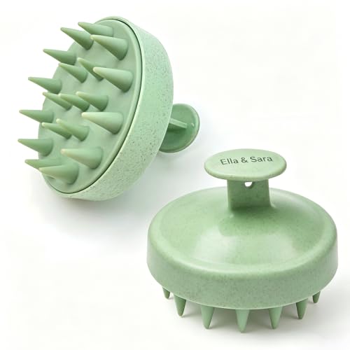 Ella & Sara 4-Pack Scalp Massager & Exfoliator with Soft Bristles for Wet & Dry Hair Care