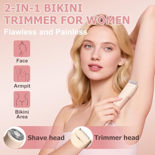 LOBINH 2-in-1 Bikini Trimmer for Women - Waterproof Electric Shaver
