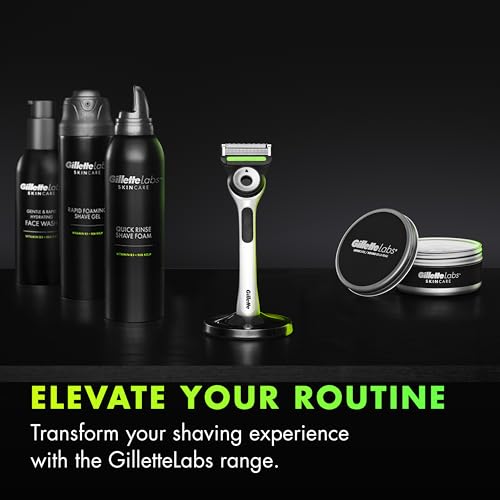 Gillette Labs White Edition Shaving Razor Gift Set with 2 Refills and Travel Case
