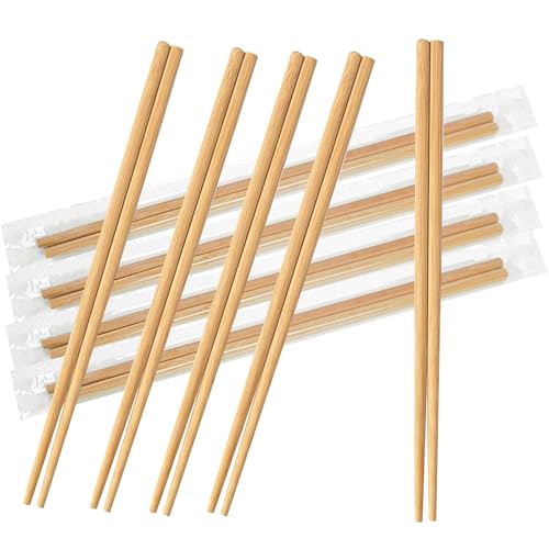 Reusable Bamboo Chopsticks - 50 Pairs, Eco-Friendly & Individually Wrapped