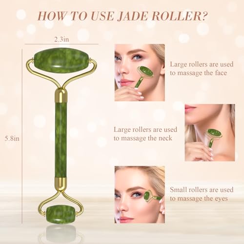 Gua Sha & Jade Roller Set for Face and Body - Grey