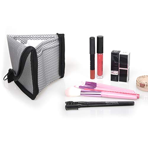 patu 2-Pack Black Transparent Waterproof Travel Toiletry Bags with Standing Triangle Base