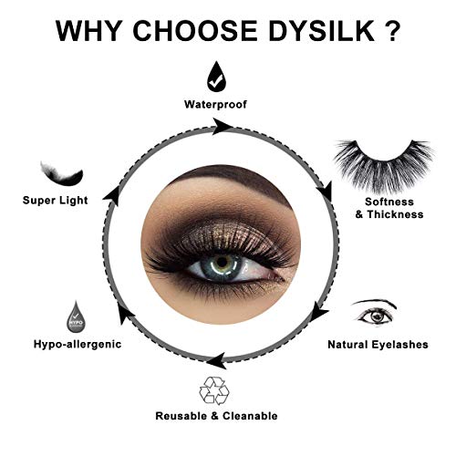 DYSILK Reusable Wispy Mink Lashes 3 Pairs – Fluffy Cat Eye Faux Mink Strip Eyelashes