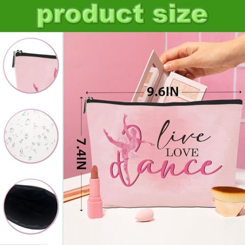 4-Piece Dance Makeup Bag Set, Cotton Linen Travel Cosmetic Pouch for Dancers