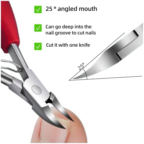 Professional Toenail Clippers for Thick & Ingrown Nails - Ergonomic Grip