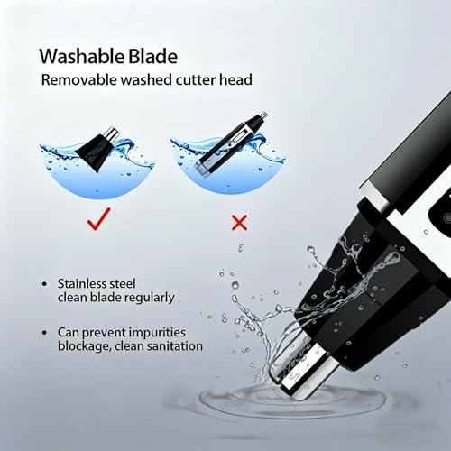 KEMEI 4-in-1 Nose Ear & Facial Hair Trimmer, USB Rechargeable, Painless & Detachable Heads