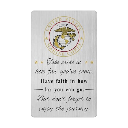 Marine Graduation Prayer Card - Engraved Thank You Gift for Veterans
