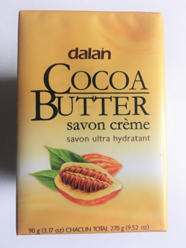 Dalan Cocoa Butter Cream Soap - 3 Pack, 270g Moisturizing Bars