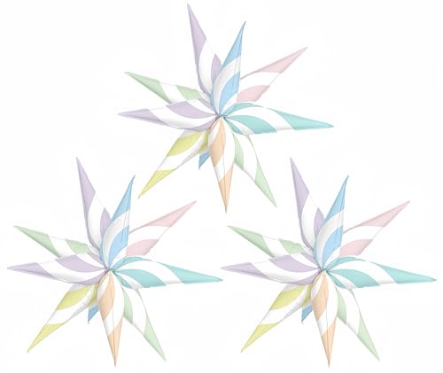32 Inch Pastel Swirl Star Balloons - Candy-Themed Party Decor