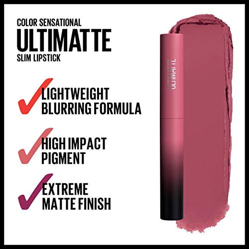 MAYBELLINE Color Sensational Ultimatte Matte Lipstick - More Mauve, 0.06 Oz
