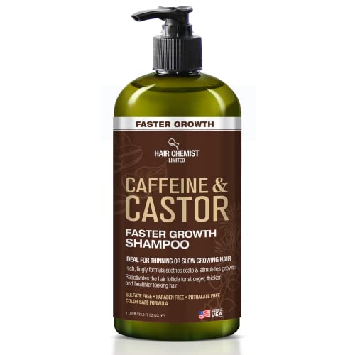 Hair Chemist Caffeine & Castor Growth Shampoo 33.8 oz Sulfate-Free Hair Loss Treatment