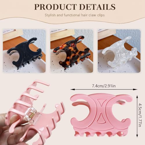 Colorful Acetate Butterfly Hair Clips for Women - 4 Pack Medium Size