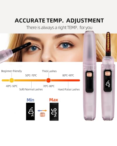 EYECURL Heated Eyelash Curler, USB-C Rechargeable Electric Lash Curler