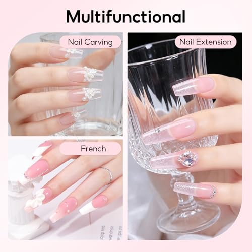PEACECOLOR Acrylic Nail Kit with UV Lamp, Powder, Glitter & Tools
