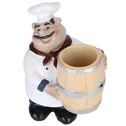 Chef Statue Toothpick Holder - Decorative Resin Kitchen Dispenser