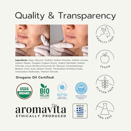 AROMAVITA Oregano & Argan Facial Soap Bar - 4oz Natural Daily Cleansing