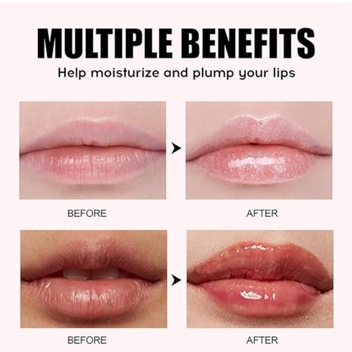QBPPSSRY 04 Lip Oil with Large Brush Head 8 Colors Hydrating Glossy Lip Glow 0.16 fl oz