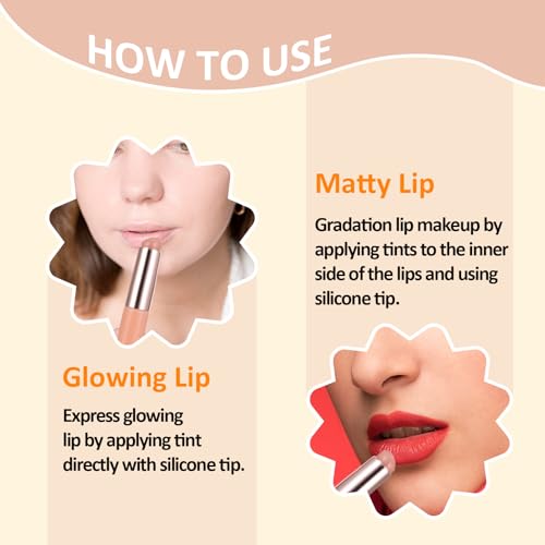 3 Pack Silicone Lip Brush Set with Cover - Reusable Makeup Applicator