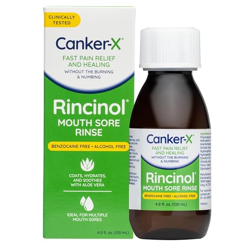 Canker-X Rincinol Oral Rinse Mouthwash - Fast Canker Sore Relief, 4 Fl Oz