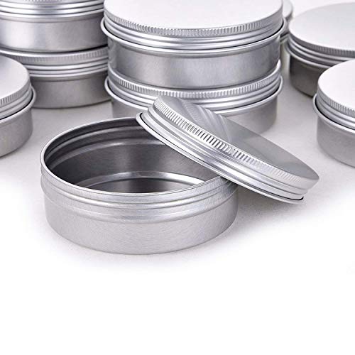 Hulless 4 oz Aluminum Tin Jars with Screw Lids - 12 Pack Refillable Tins