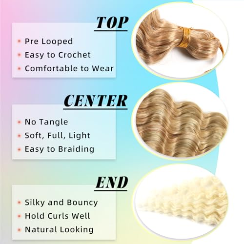 EBORAY Ocean Wave Crochet Braiding Hair - 24 Inch, 2 Packs, Synthetic Curly Extensions for Black Women