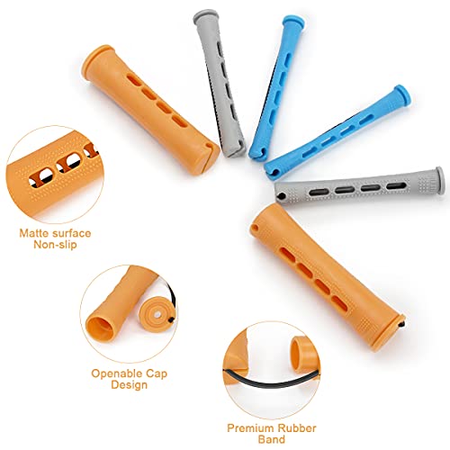 BELICOO 108-Piece Hair Perm Rods Set with Tail Comb - 3 Sizes Heatless Curlers