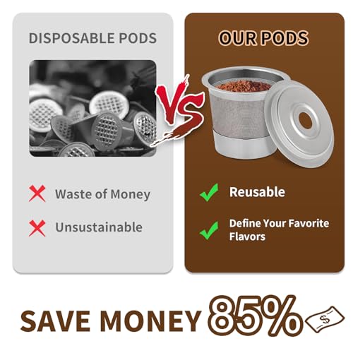 Reusable K Cups & Coffee Filter Basket for Ninja PB051/PB041 - Stainless Steel, Dishwasher-Safe