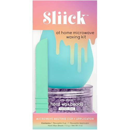 Sliick At-Home Waxing Kit with Acai Berry Hard Wax Beads and Applicator