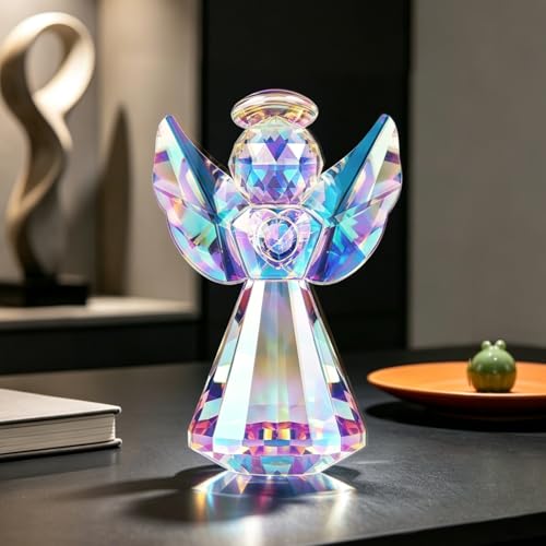 Crystal Guardian Angel Figurine - K9 Glass Home Decor Gift
