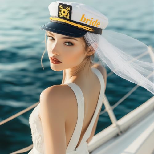 Bride Captain Hat with Veil | Fun Bachelorette Party Accessory