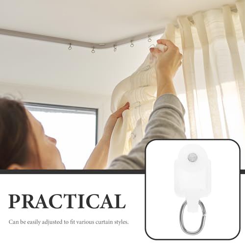 LIOOBO Curtain Track Roller Hooks - 50PCS Mute Glider Hooks