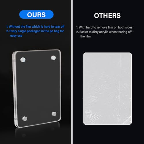 10 Pack Magnetic Acrylic Picture Frames for Instax Mini Photos