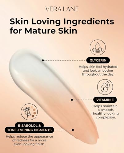 Vera Lane Color-Changing Foundation for Mature Skin, Lightweight Formula