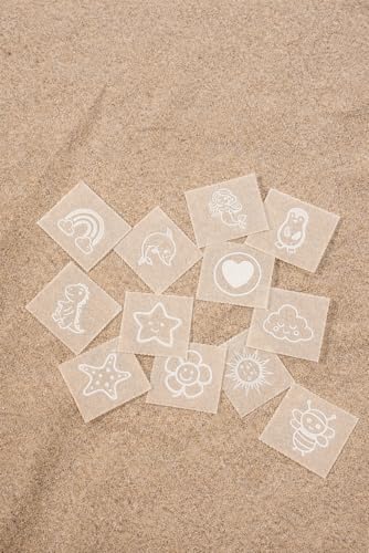 Kids UV Color Changing Temporary Tattoos - 24 Pack for Sun Safety