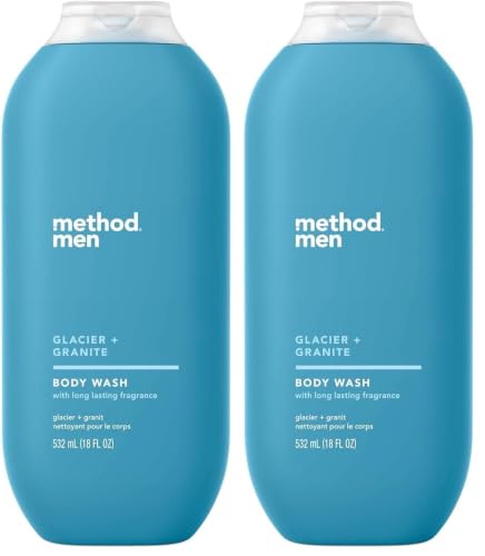 Method Men Body Wash, Glacier and Granite Scent, 18 oz (2 Pack)