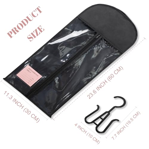 6PCS Anti-Static Wig Storage Bags with Hanger - Black 23.5inch
