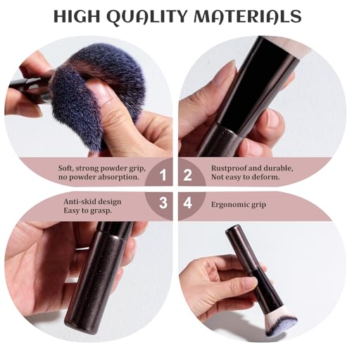 BS-MALL 7-Piece Travel Makeup Brush Set with Triangle Puff and Travel Bag