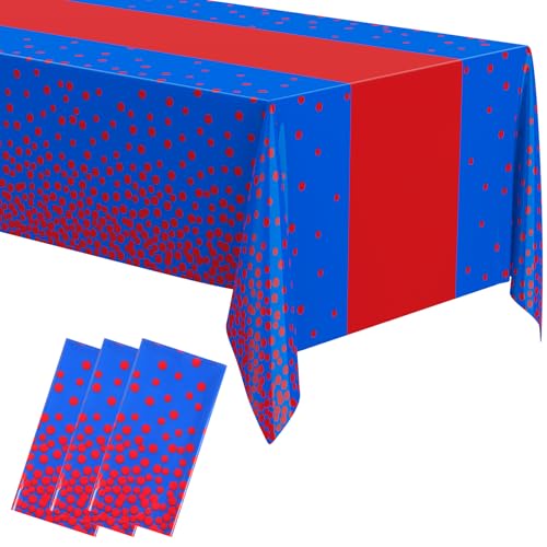 Oudain 3-Pack Waterproof Red Polka Dot Tablecloths, 54" x 108"
