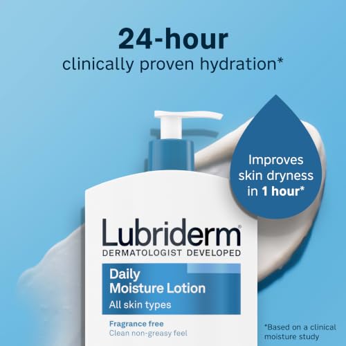 Lubriderm Daily Moisture Body Lotion, 24 oz - Fragrance Free & Non-Greasy