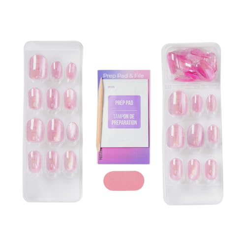 Kiss colorFX Press On Nails Kit - Light Pink Pearlescent Oval
