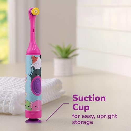 GUM Squishmallows Kids Battery Power Electric Toothbrush - Soft Bristles, Oscillating Head, 2-Pack