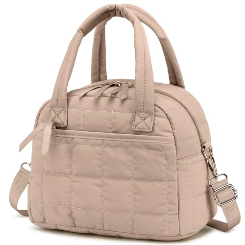 LEDAOU Quilted Insulated Lunch Bag for Women - 9L Tote with Strap