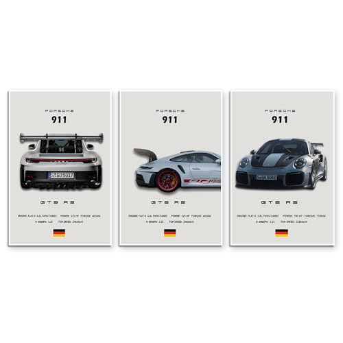 VejiA 911 GT Turbo Car Canvas Wall Art - 12x18 Unframed