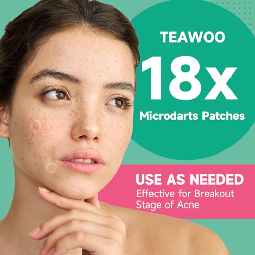 TEAWOO Microdart Acne Patches - 18 Hydrocolloid Patches with Salicylic Acid