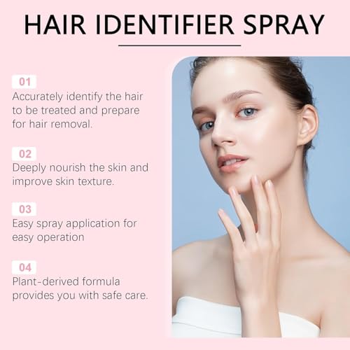 Hair Identifier Spray for Face Shaving, Face Shaving Powder Spray for Women,Moisturizing and Skin Care Dermaplaner Spray, Skin Dermaplaning Spray for Face (1PCS spray + 4PCS razor)